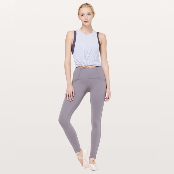 RARE Lululemon Principal Dancer Corsetry Tight *28" Lunar Rock‎ W5BI5S Size 4 - Picture 2 of 11